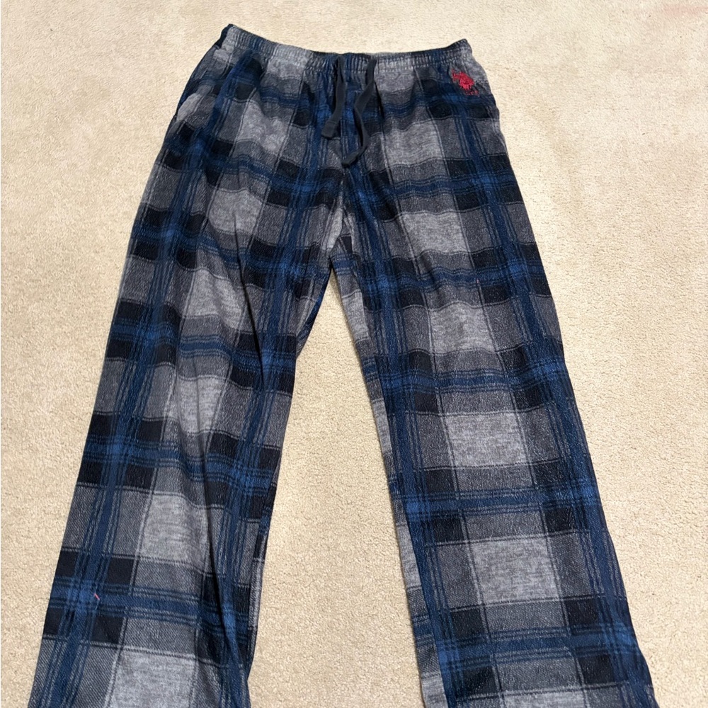 Men's Blue and Gray Plaid Pants